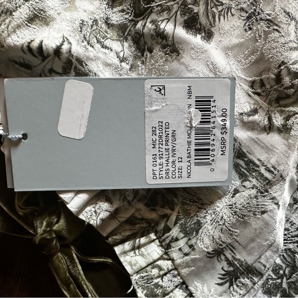 ANTONIO MELANI White and Green High Low Sundress - Picture 6 of 8